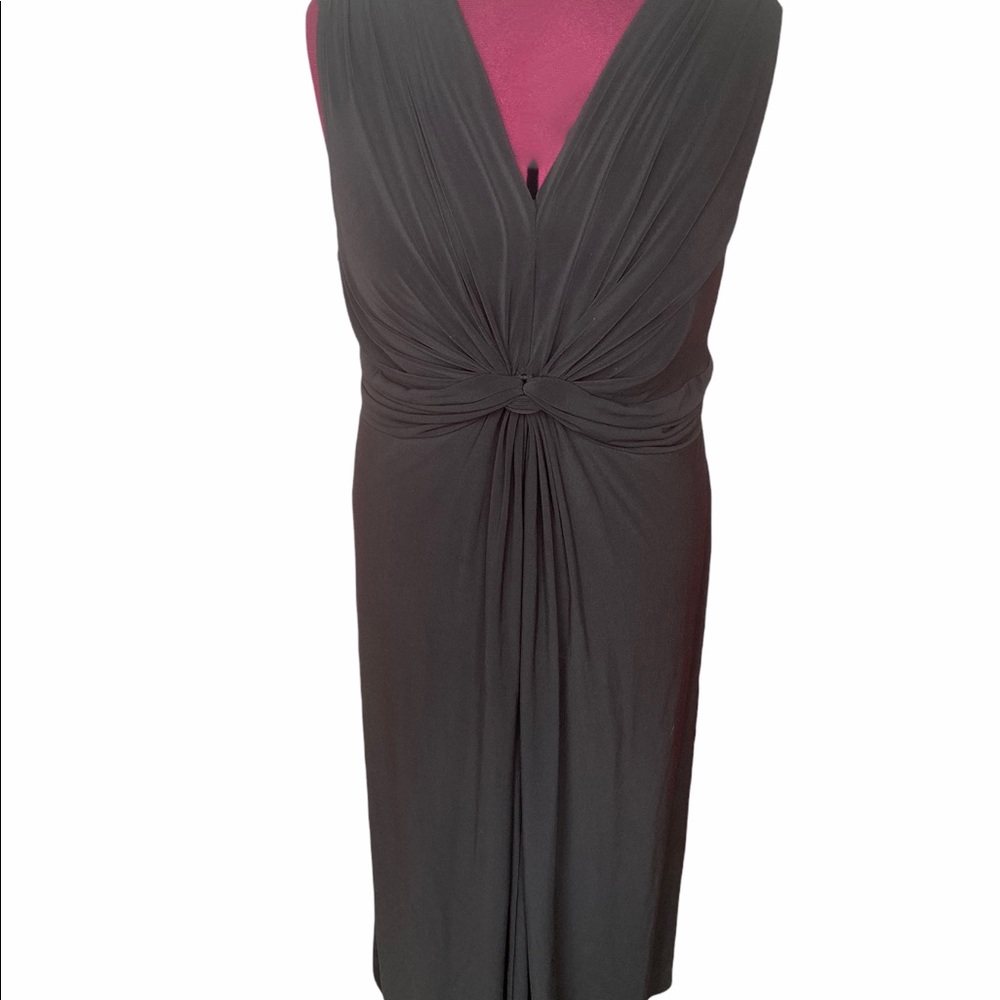 VGUC Lane Bryant Black Slimming V-neck Sleeveless Dress w/ Tie in back Sz 22-24